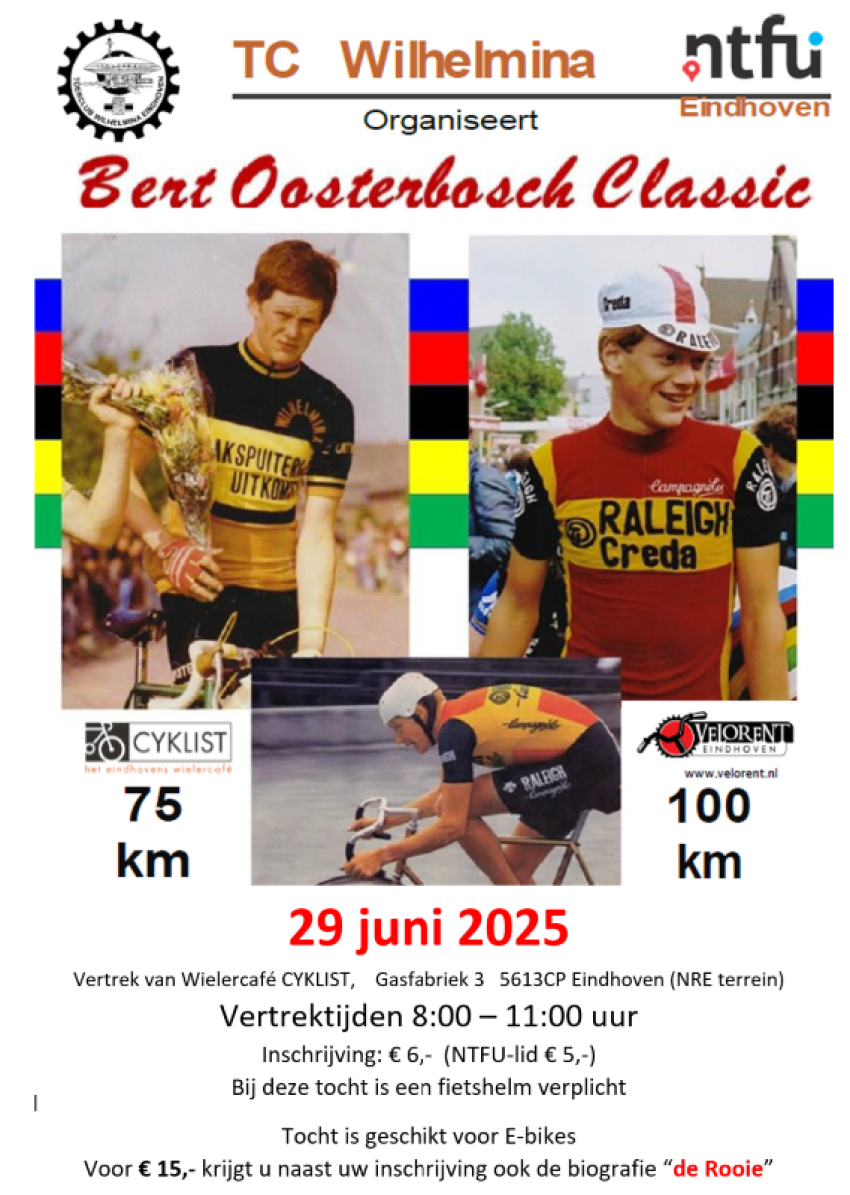 flyer met informatie over de  bert oosterbosch classic race 2025